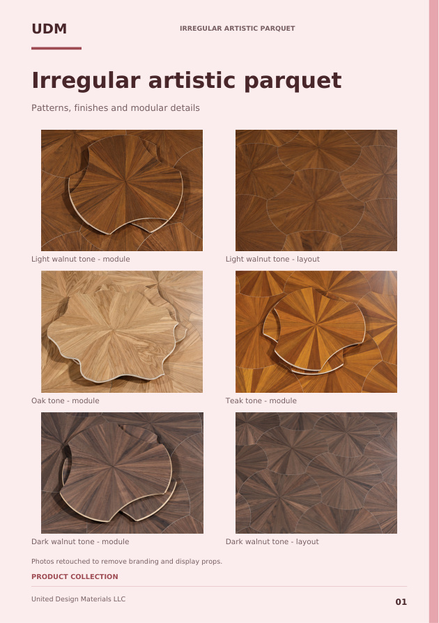 Preview of the UDM irregular artistic parquet catalog
